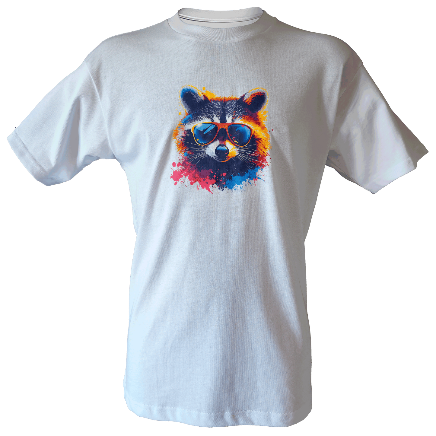 Drop Shoulder Half Sleeve - White (Cool Racoon)