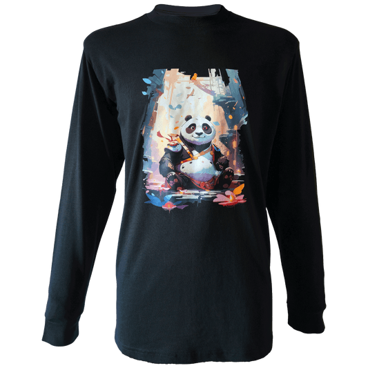 Drop Shoulder Full Sleeve - Black (Kungfu Panda)